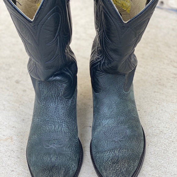 Stewart Boot Co. Vintage Sueded Bullhide 9.5 EE - Picture 2 of 8